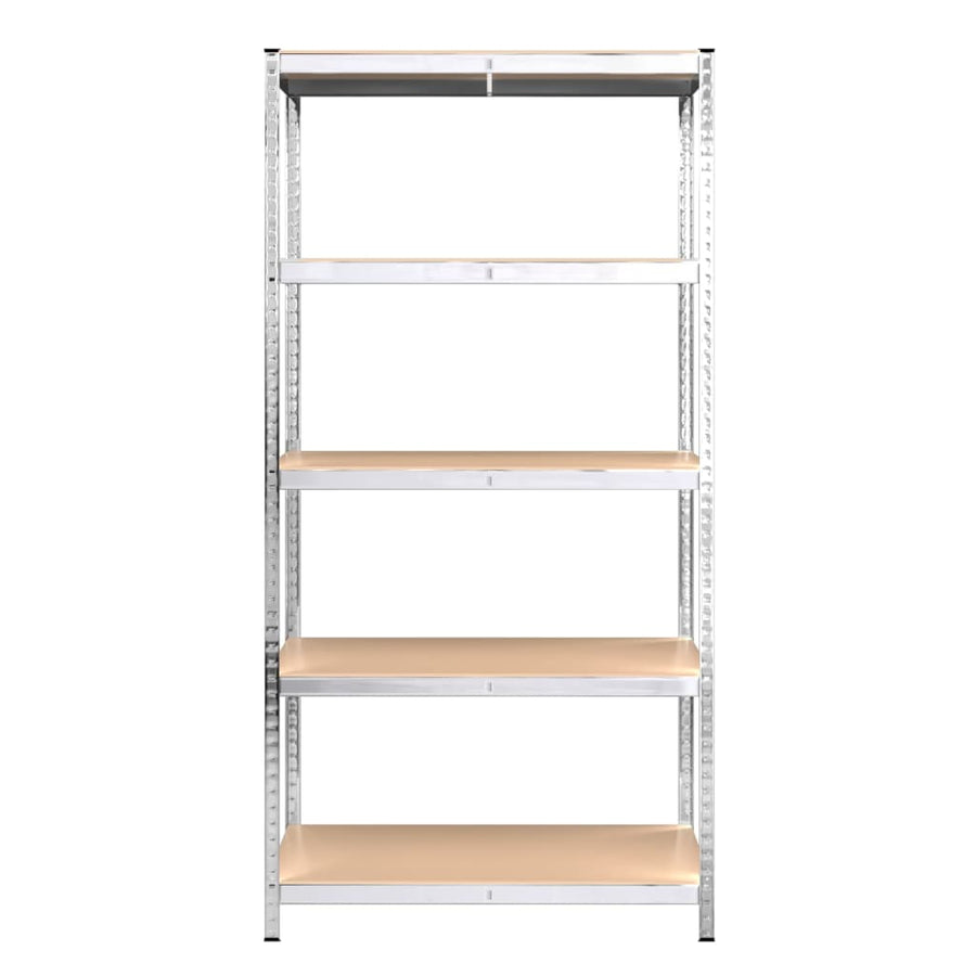 5-Layer Shelves 4 pcs Silver Steel and Engineered Wood