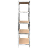 5-Layer Shelves 4 pcs Silver Steel and Engineered Wood