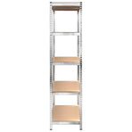 5-Layer Shelves 4 pcs Silver Steel and Engineered Wood