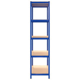 5-Layer Shelves 3 pcs Blue Steel&Engineered Wood - Rear View