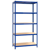 5-Layer Shelves 4 pcs Blue Steel&Engineered Wood - Top-Down View