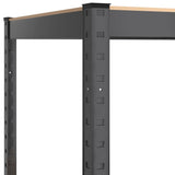 5-Layer Shelves 4 pcs Anthracite Steel&Engineered Wood - Close-Up Angle