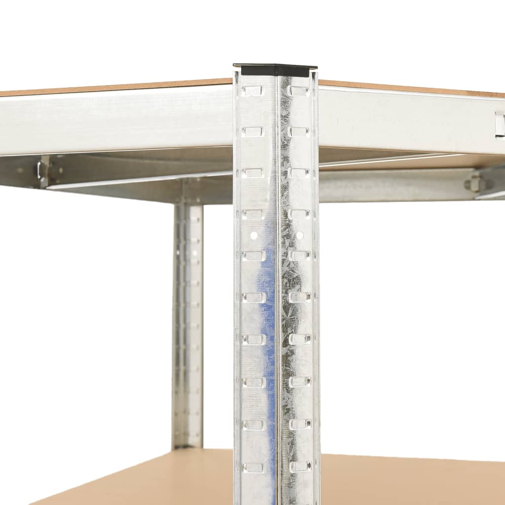 5-Layer Shelves 3 pcs Silver Steel and Engineered Wood