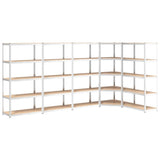5-Layer Shelves 5 pcs Silver Steel and Engineered Wood