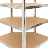 5-Layer Shelves 5 pcs Silver Steel and Engineered Wood - Extra Image