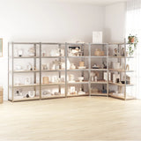 5-Layer Shelves 5 pcs Silver Steel and Engineered Wood