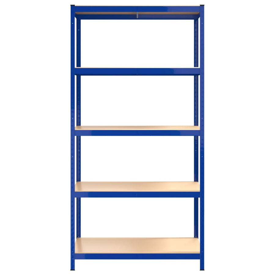 5-Layer Shelves 4 pcs Blue Steel&Engineered Wood