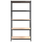 5-Layer Shelves 3 pcs Anthracite Steel&Engineered Wood