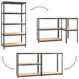 5-Layer Shelves 3 pcs Anthracite Steel&Engineered Wood - Extra Image