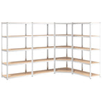 5-Layer Shelves 4 pcs Silver Steel and Engineered Wood