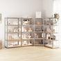 5-Layer Shelves 4 pcs Silver Steel and Engineered Wood