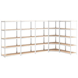 5-Layer Shelves 5 pcs Silver Steel and Engineered Wood