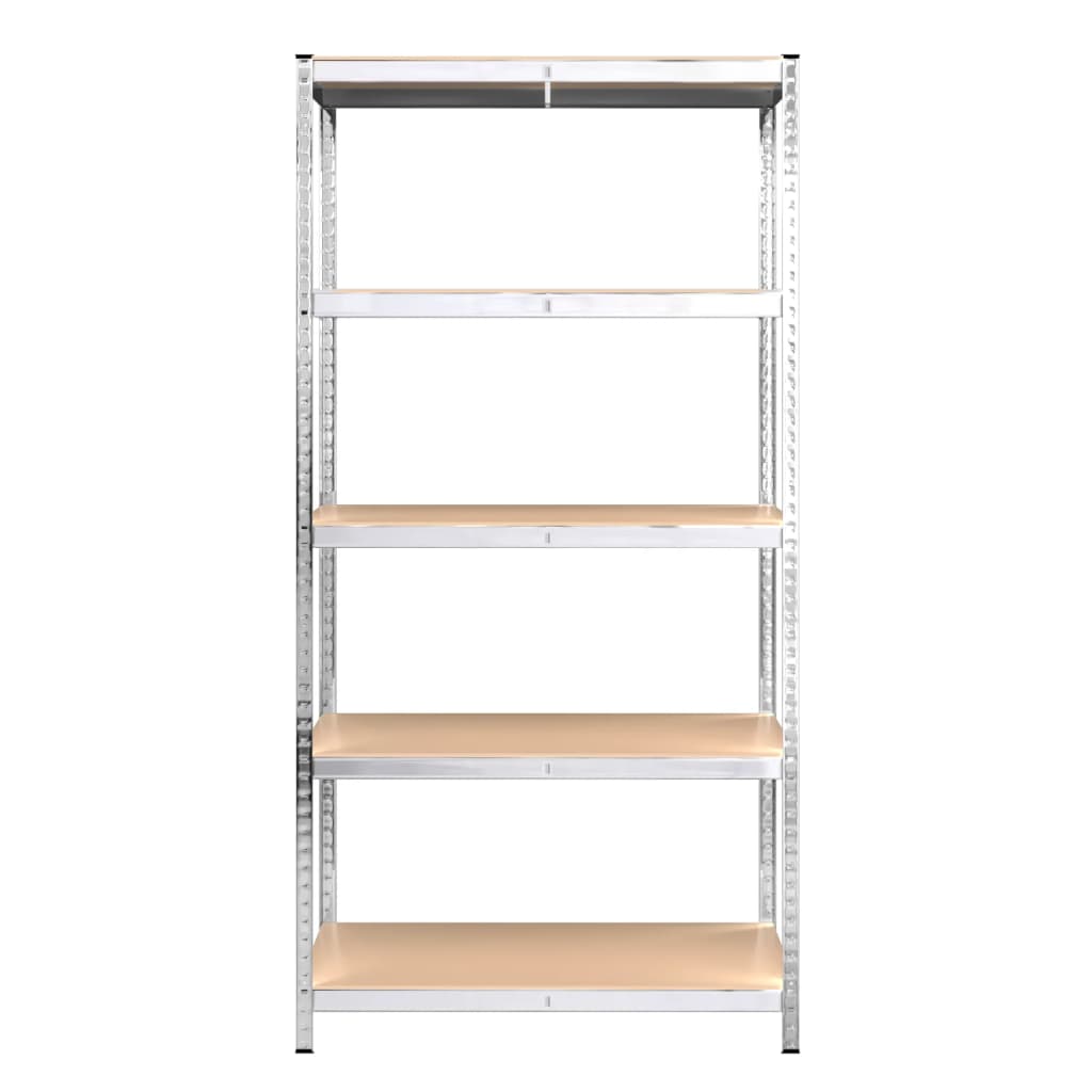 5-Layer Shelves 5 pcs Silver Steel and Engineered Wood