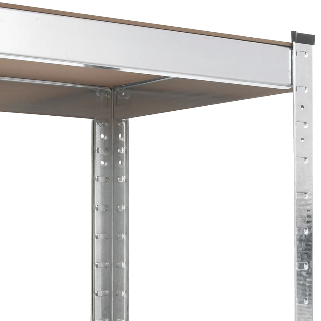 5-Layer Shelves 5 pcs Silver Steel and Engineered Wood