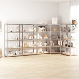 5-Layer Shelves 5 pcs Silver Steel and Engineered Wood