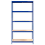 5-Layer Shelves 4 pcs Blue Steel&Engineered Wood