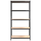 5-Layer Shelves 3 pcs Anthracite Steel&Engineered Wood