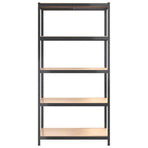 5-Layer Shelves 3 pcs Anthracite Steel&Engineered Wood