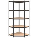 5-Layer Shelves 3 pcs Anthracite Steel&Engineered Wood