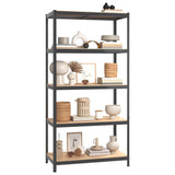 5-Layer Shelves 4 pcs Anthracite Steel&Engineered Wood - Side View