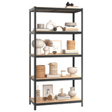 5-Layer Heavy-duty Shelves 2 pcs Grey Steel&Engineered Wood - Side View