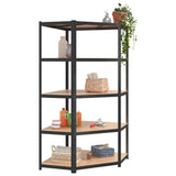 5-Layer Heavy-duty Shelves 2 pcs Grey Steel&Engineered Wood