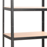5-Layer Heavy-duty Shelves 2 pcs Grey Steel&Engineered Wood - Extra Image