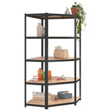5-Layer Heavy-duty Shelves 3 pcs Grey Steel&Engineered Wood - Top-Down View