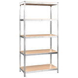 5-Layer Shelves 4 pcs Silver Steel&Engineered Wood
