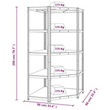 5-Layer Shelves 2 pcs Silver Steel&Engineered Wood - Extra Image