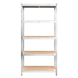 5-Layer Shelves 3 pcs Silver Steel&Engineered Wood - Rear View