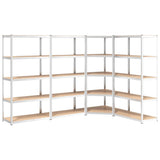 5-Layer Shelves 4 pcs Silver Steel&Engineered Wood