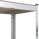 5-Layer Shelves 4 pcs Silver Steel&Engineered Wood - Extra Image