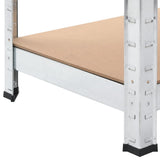 5-Layer Shelves 4 pcs Silver Steel&Engineered Wood - Extra Image