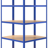 5-Layer Shelves 5 pcs Blue Steel&Engineered Wood - Extra Image