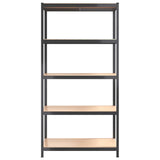 5-Layer Shelves 2 pcs Anthracite Steel&Engineered Wood