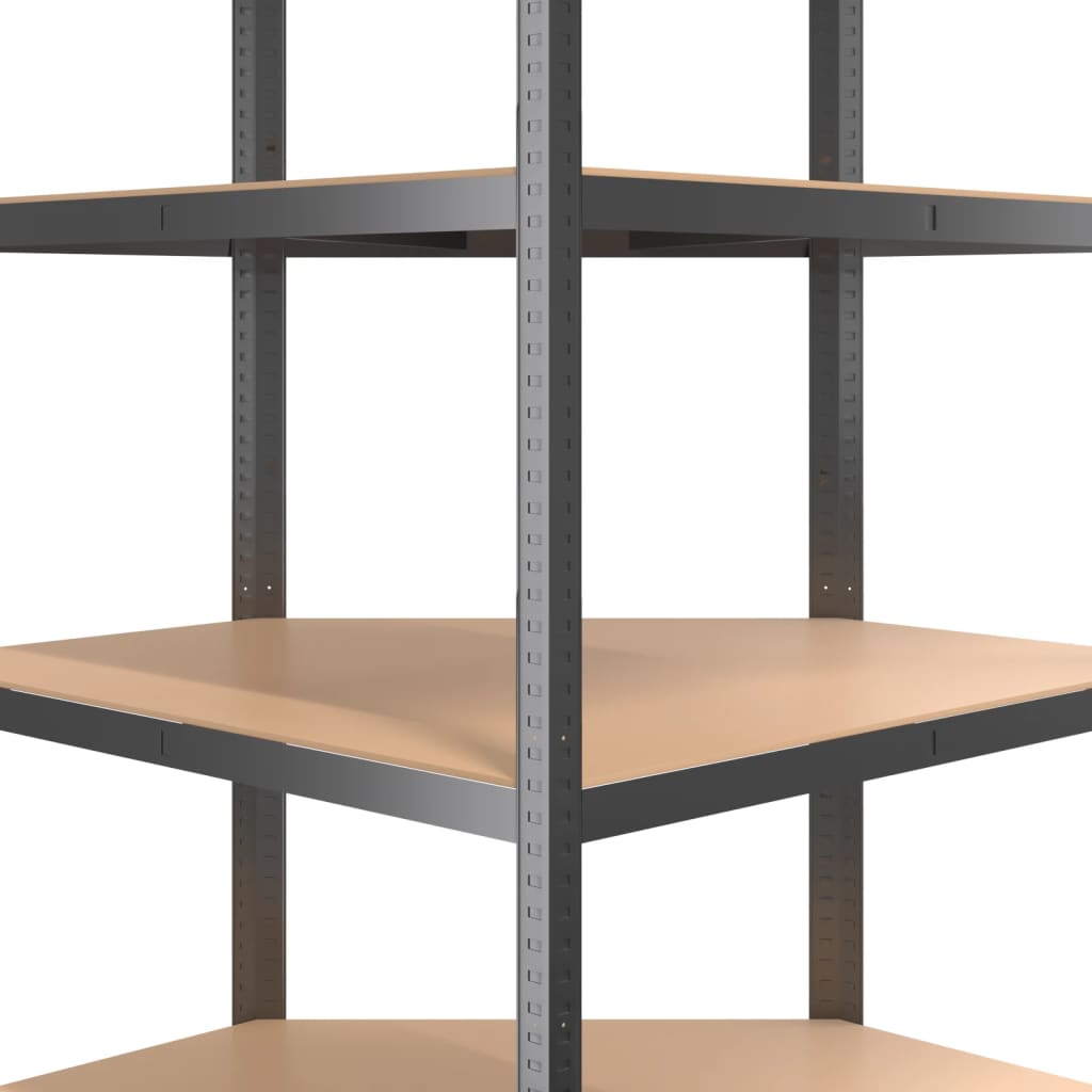 5-Layer Shelves 2 pcs Anthracite Steel&Engineered Wood