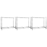 2-Layer Tire Racks 3 pcs Silver 110x40x110 cm Steel