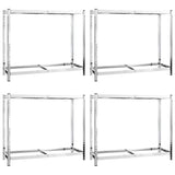2-Layer Tire Racks 4 pcs Silver 110x40x110 cm Steel