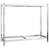 2-Layer Tire Racks 4 pcs Silver 110x40x110 cm Steel - Front View
