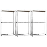 2-Layer Tire Racks 3 pcs Silver 110x40x180 cm Steel