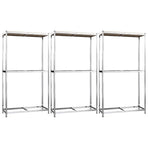 2-Layer Tire Racks 3 pcs Silver 110x40x180 cm Steel