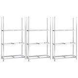 3-Layer Tire Racks 3 pcs Silver 110x40x200 cm Steel