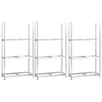 3-Layer Tire Racks 3 pcs Silver 110x40x200 cm Steel