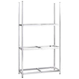 3-Layer Tire Racks 3 pcs Silver 110x40x200 cm Steel - Top-Down View