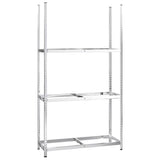 3-Layer Tire Racks 4 pcs Silver 110x40x200 cm Steel - Top-Down View