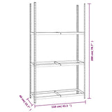 3-Layer Tire Racks 4 pcs Silver 110x40x200 cm Steel