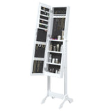Free-Standing Mirror White 34x37x146 cm - Top-Down View