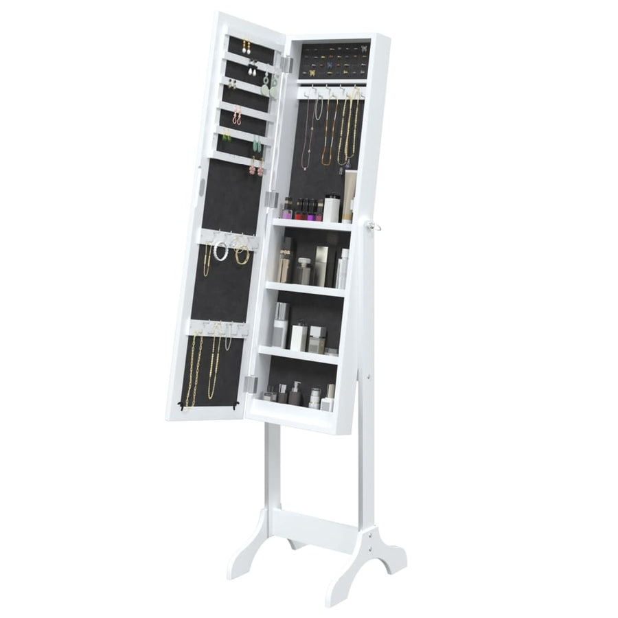 Free-Standing Mirror White 34x37x146 cm