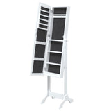 Free-Standing Mirror White 34x37x146 cm - 45-Degree Angle